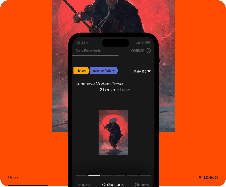 A—Book reading and listening app — illustrated cover