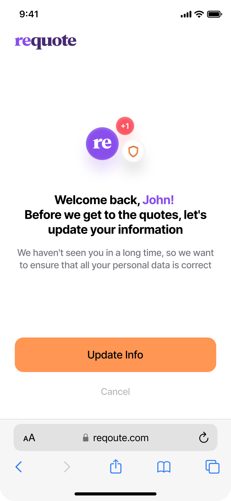 Requote welcome-back explanation