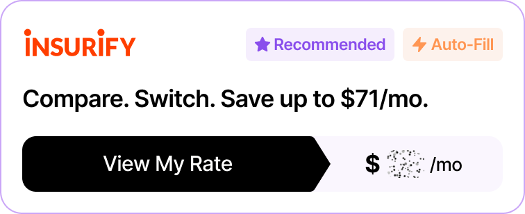 Recommended Insurify offer card with a clear primary action